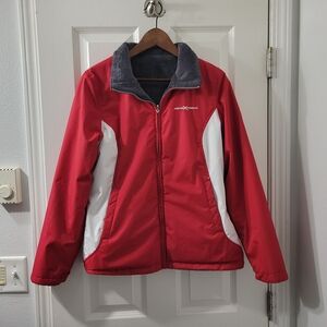 Women's Red and White Ski Jacket